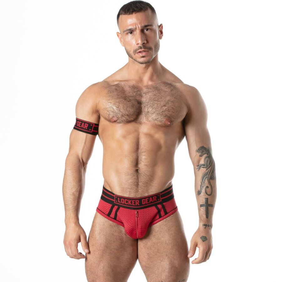 Locker Gear - Sport Mesh Jock Brief Rojo Xl