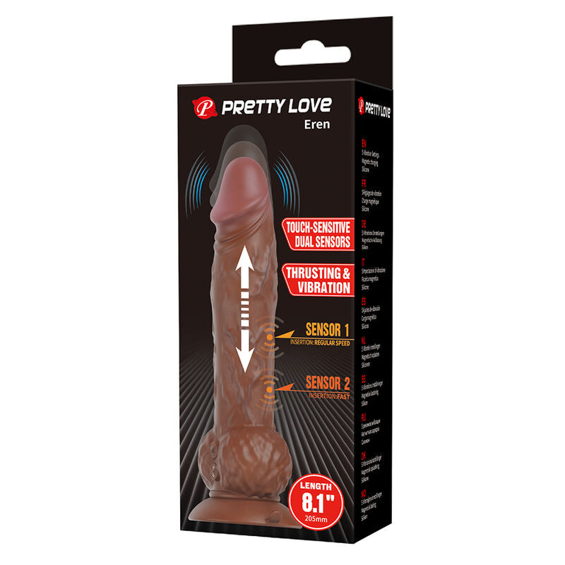 Pretty Love - Eren Dildo Vibrador Con Empuje 20,5 Cm Ø 4,5 Cm Marrón