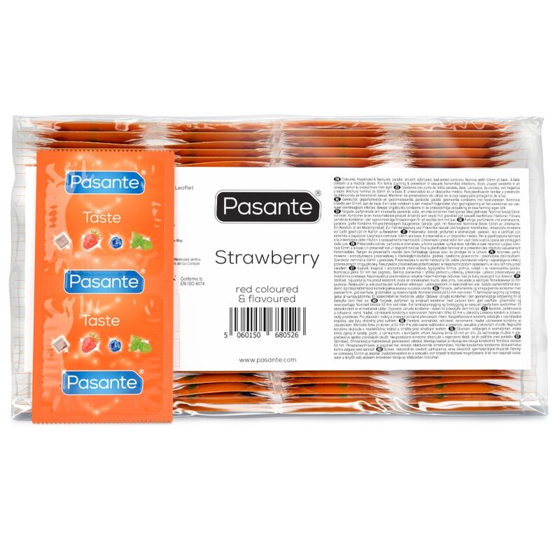 Pasante - Preservativo Sabor Fresa Bolsa 144 Unidades