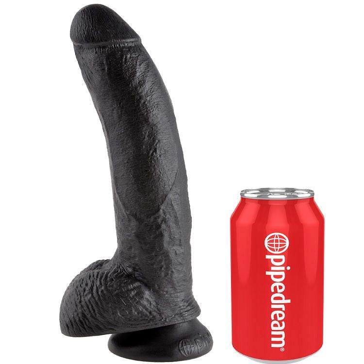 King Cock - 9 Pene Realistico Negro 22.9 Cm