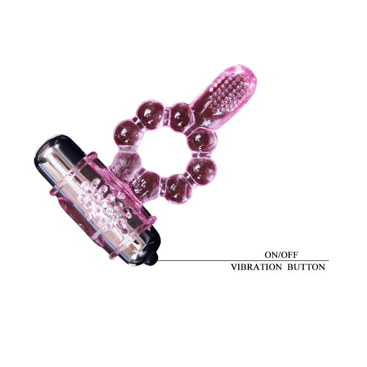 Baile - Anillo Silicona 10 Ritmos Lengua Con Vibracion Rosa