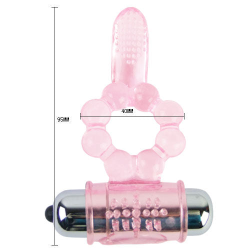 Baile - Anillo Silicona 10 Ritmos Lengua Con Vibracion Rosa