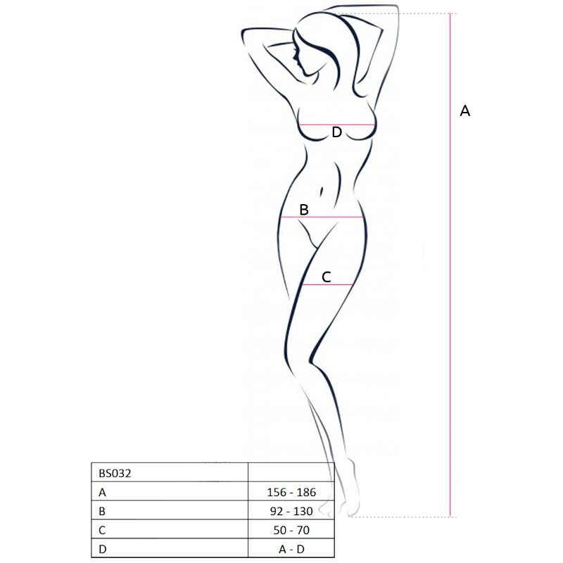 Passion - Woman Bs032 Bodystocking Rojo Talla Unica