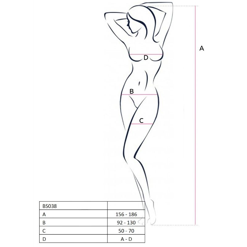 Passion - Woman Bs038 Bodystocking Negro Talla Unica