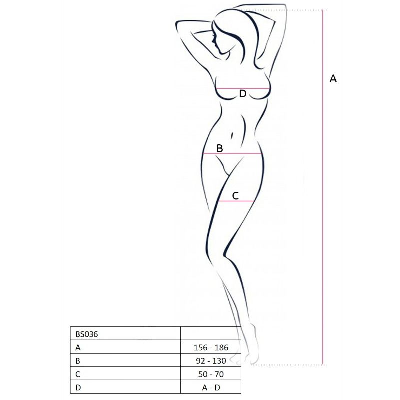 Passion - Woman Bs036 Bodystocking Blanco Talla Unica