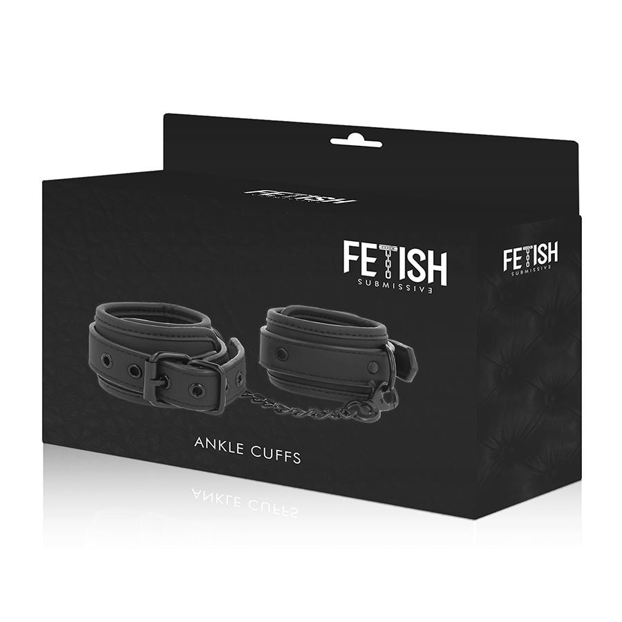 Fetish Submissive - Esposas Tobillos Cuero Vegano Con Forro De Neopreno