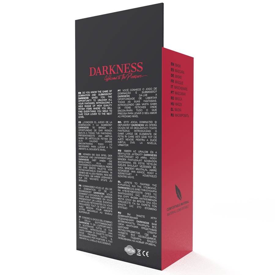 Darkness - Máscara Antifaz Negro Recto
