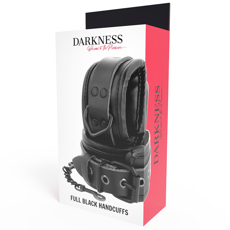Darkness - Esposas Ajustables Manos Leather Negro