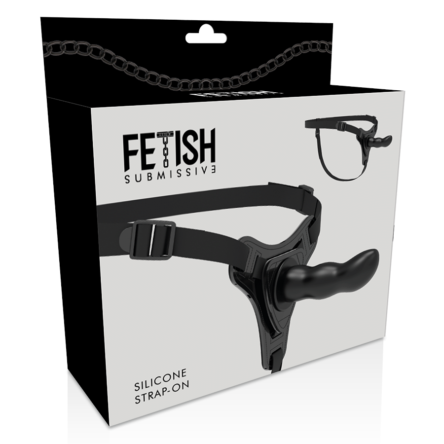 Fetish Submissive Harness - Silicona Negro G-Spot 16 Cm