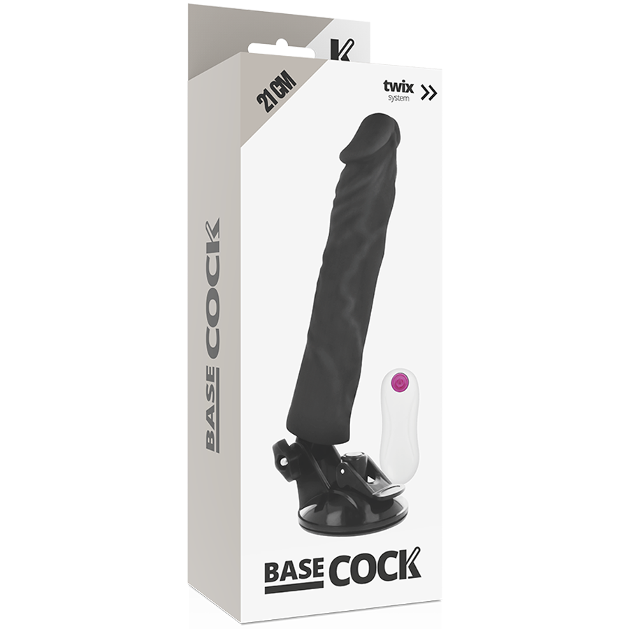 Basecock - Vibrador Realistico Control Remoto Negro 21 Cm -O- 4 Cm