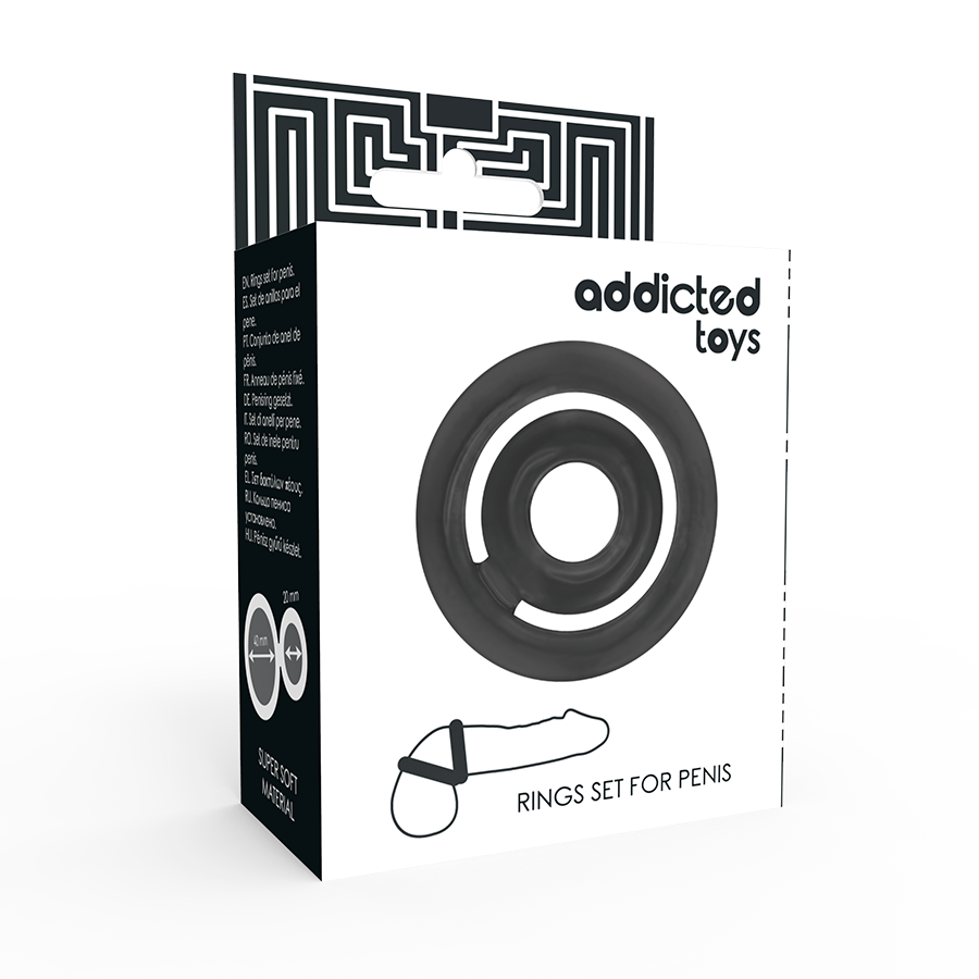 Addicted Toys - Potenz Set Anillos Pene Negro