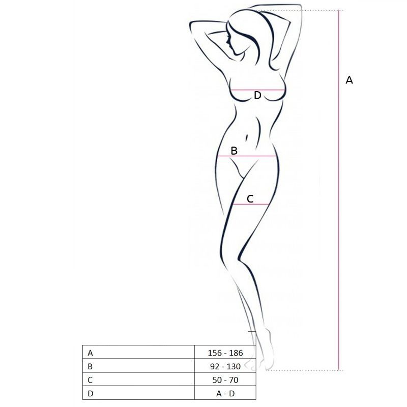 Passion Woman Bs054 Bodystocking Blanco Talla Unica
