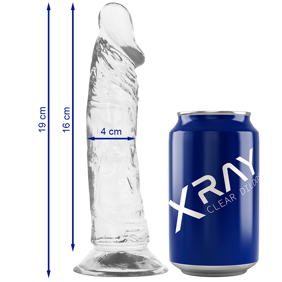X Ray - Clear Dildo Transparente 19 Cm -O- 4 Cm