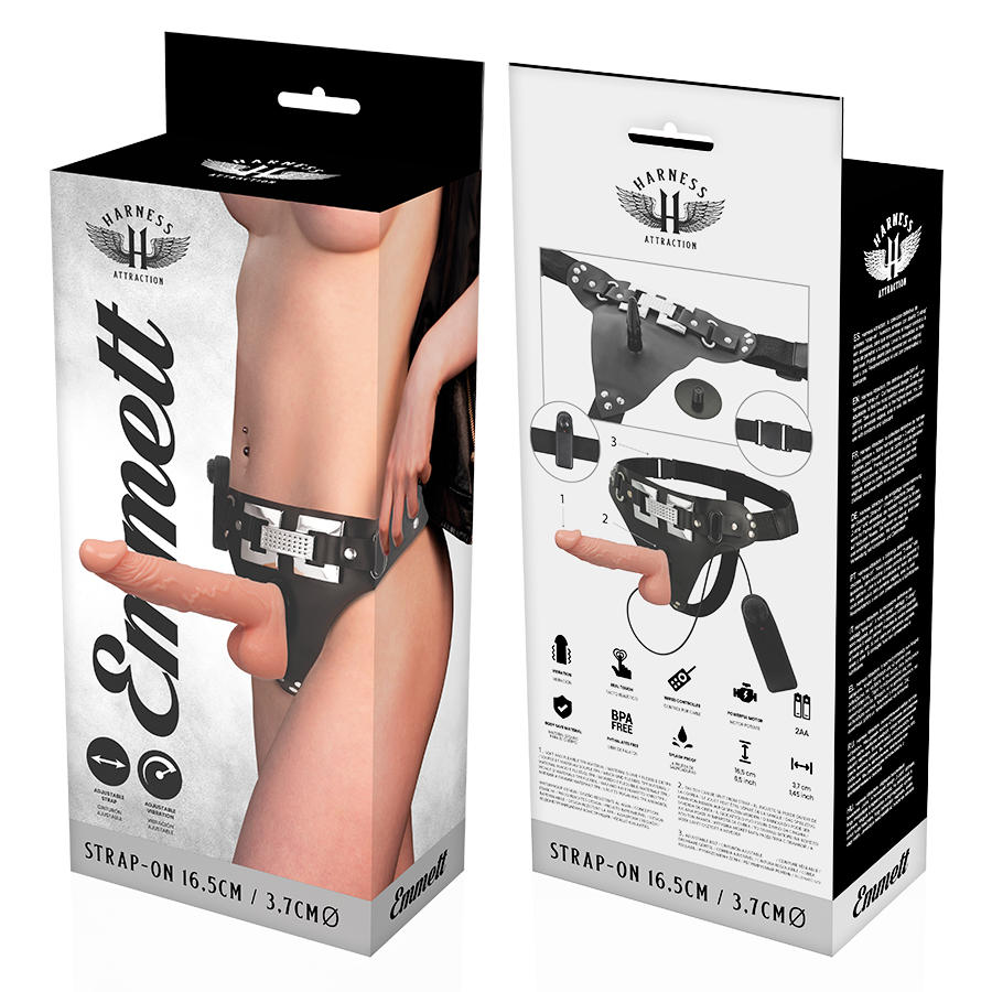 Harness Attraction - Rnes Emmett Realistico Vibrador 16.5 Cm -O- 3.7 Cm