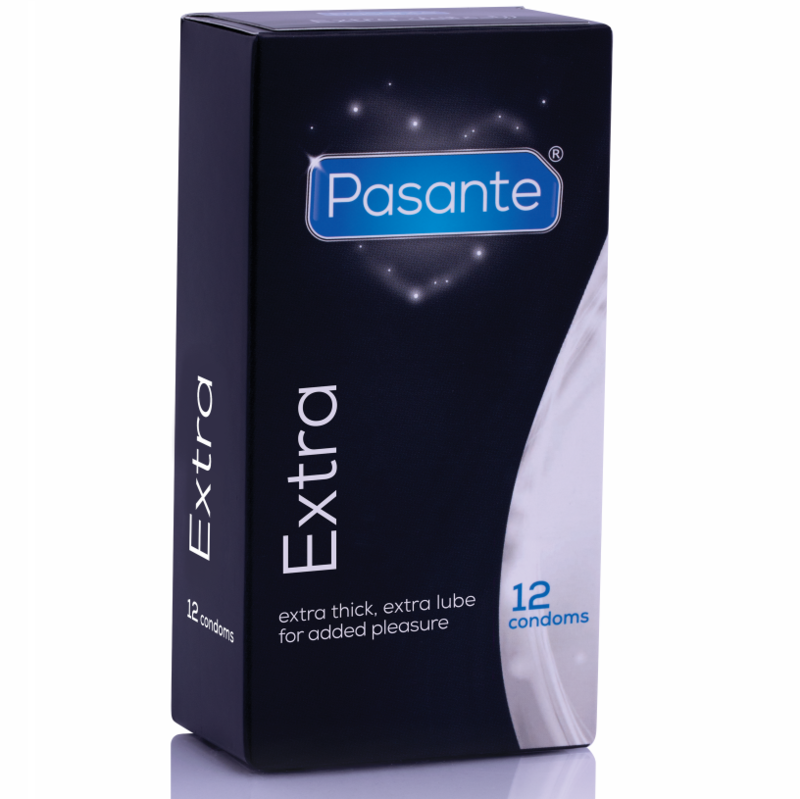 Pasante - Extra Preservativos Extra Gruesos Con Lubricación Adicional 12 Unidades