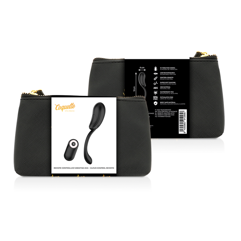Coquette Chic Desire - Huevo Control Remoto Recargable Negro / Gold