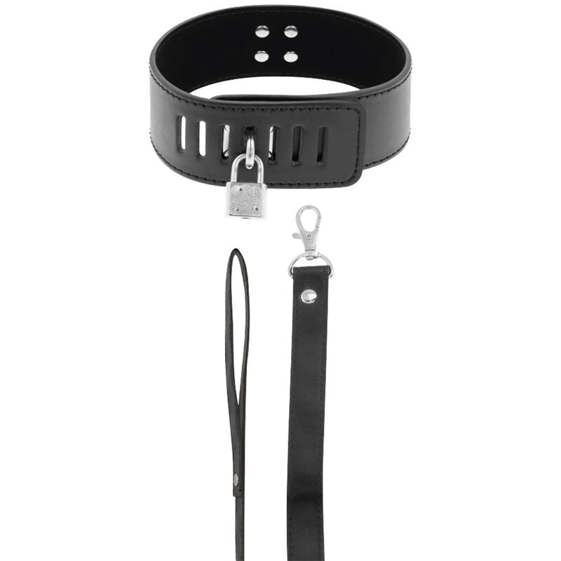 Darkness - Collar Bdsm Con Candado Negro