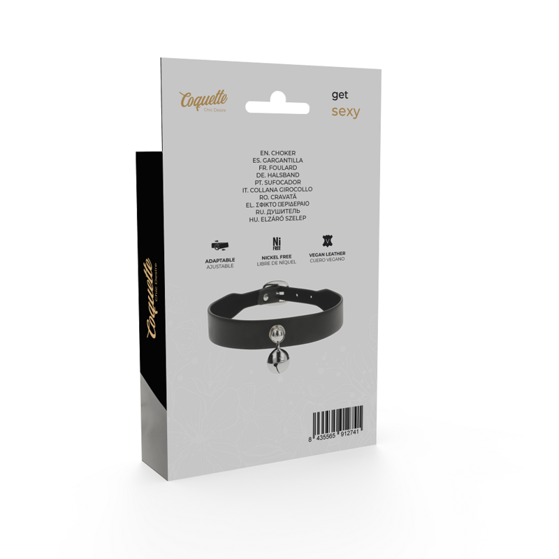 Coquette Chic Desire - Collar Cuero Vegano Accesorio Woman Cascabel
