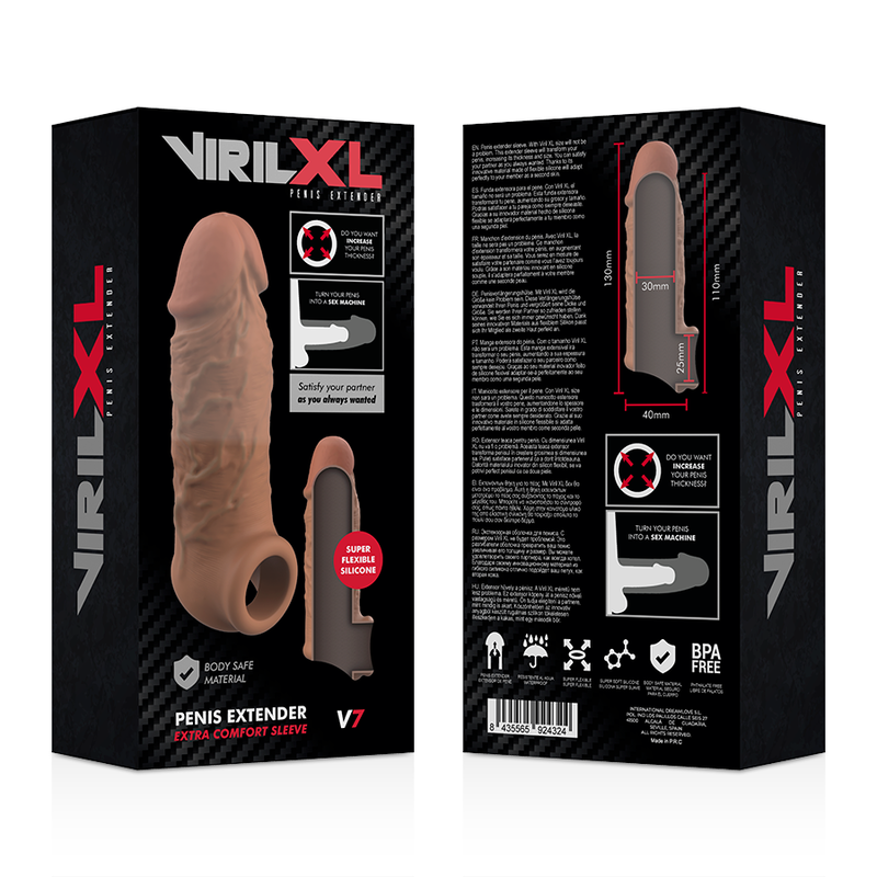 Virilxl - Extension De Pene Liquid Silicone V7 Marron