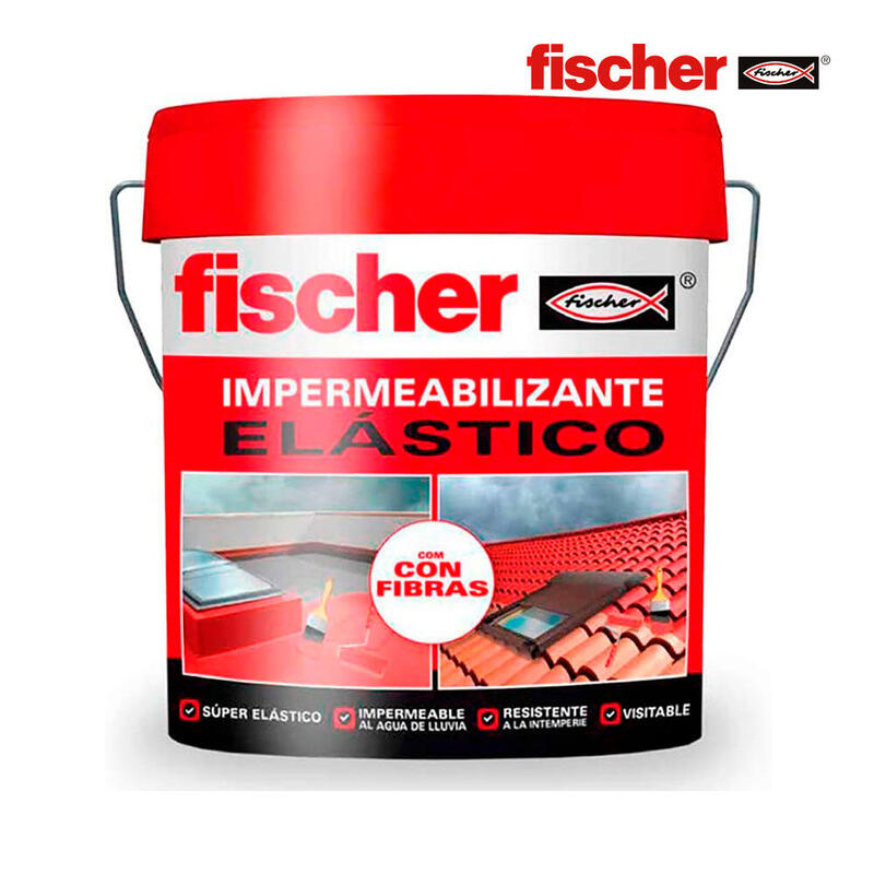 Impermeabilizante 15l. Rojo Con Fibras 547152 Fischer