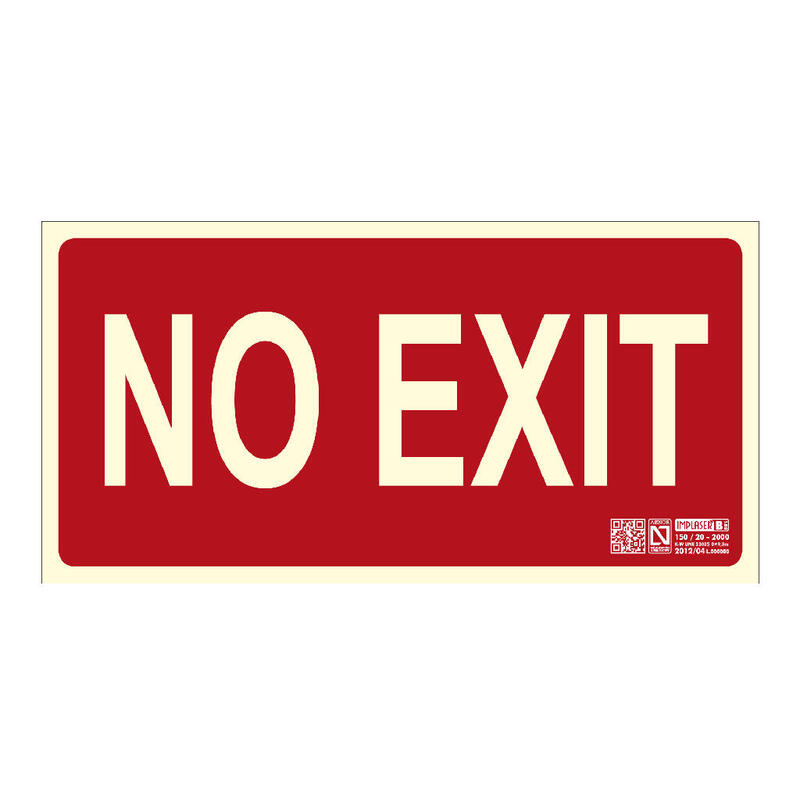 Implaser Ex223n Señal No Exit 29,7x15cm