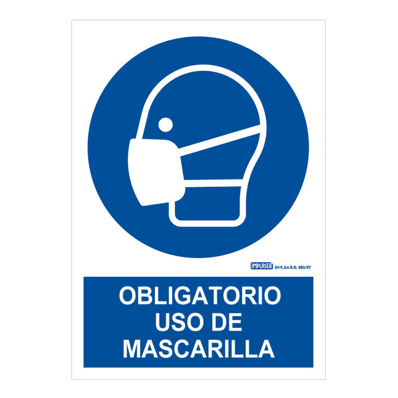 Implaser Ob32-A4 Señal Obligatorio Uso De Mascarilla 29,7x21cm