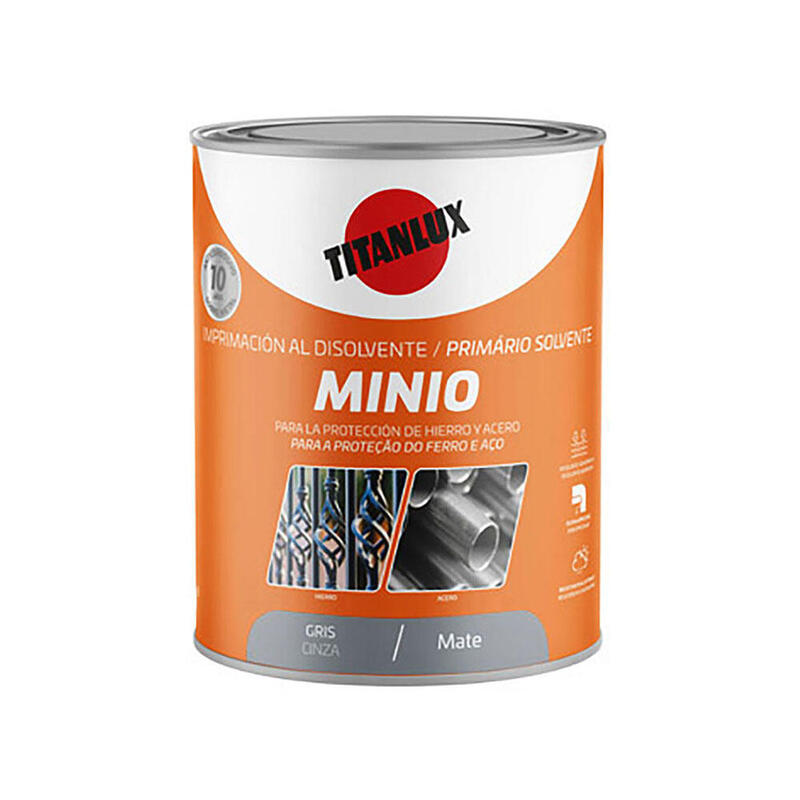 Imprimación Sintética Antioxidante Minio Gris Mate 750 Ml