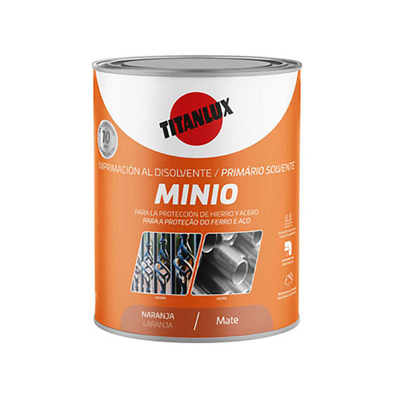 Imprimación Sintética Antioxidante Naranja Mate. Minio 0,750 L