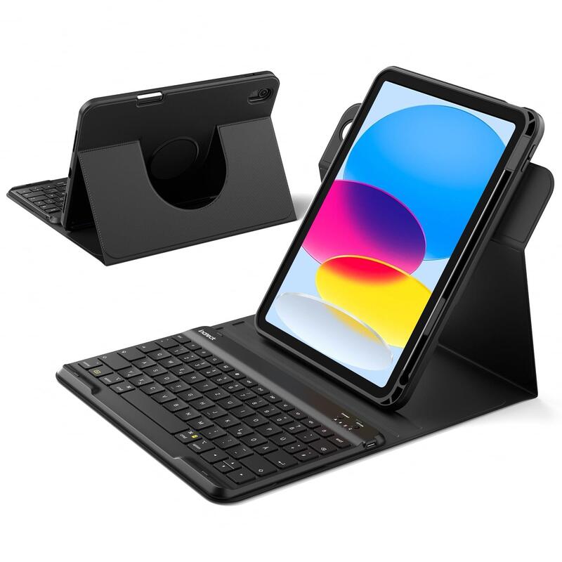 Inateck Kb004 Negro 360° Bluetooth-Teclado-Hülle Para Ipad