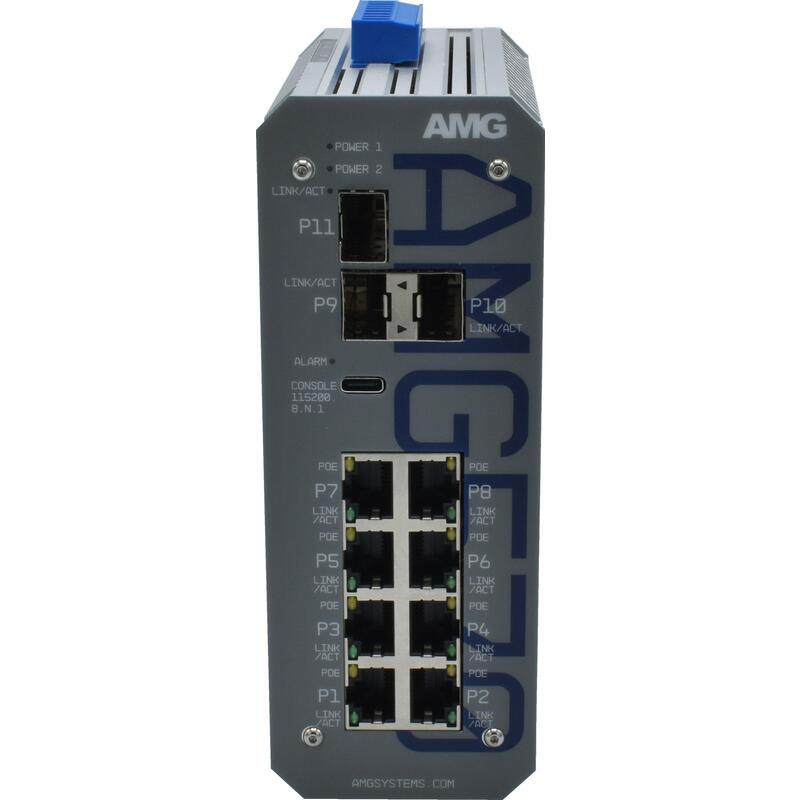Industrial Managed Switch, 8x 10/100/1000tx (2x 90w, 4x 30w
