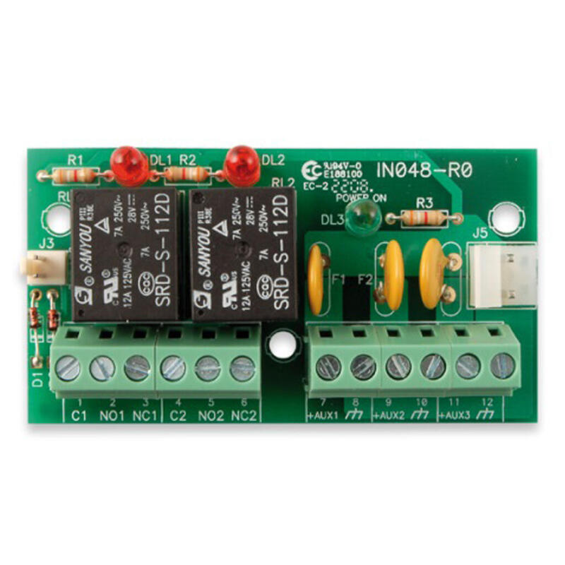 Inim Auxrel32 Módulo De 2 Salidas De Relé Y Distribución De Alimentación En 3 Salidas De 12v, 1a. Grado 3