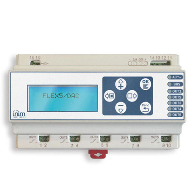 Inim Flex5-Dac Módulo Expansor De Salidas 230v. Permite Controlar Cargas Domésticas. Regulación De Intensidad
