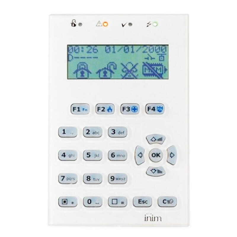Inim Ncode-G-Wh Teclado Lcd. 4 Leds. 1 Terminal I/O. Sensor De Luminosidad. Para Centrales Prime. Color Blanco