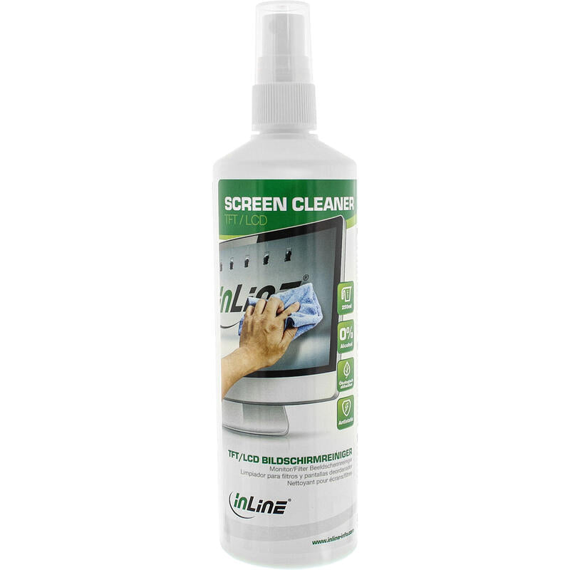 Inline Limpiador De Pantallas Para Monitores Tft + Lcd Pump Spray 250ml
