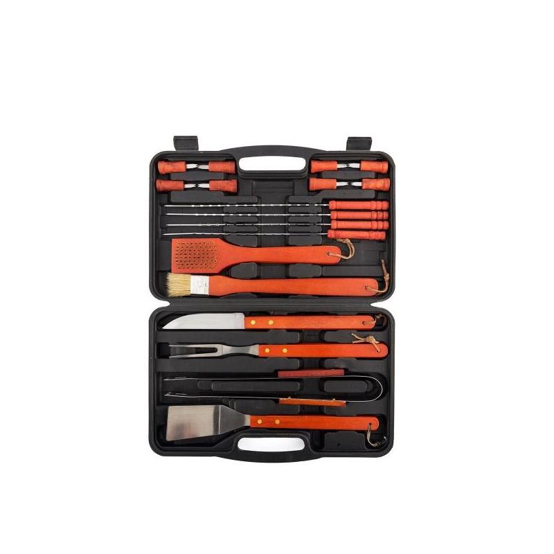 Innovagoods Set De 18 Accesorios Para Barbacoas Con Maletin - Espatula - Tenedor - Cuchillo - Pinzas - Brocha - Cepillo