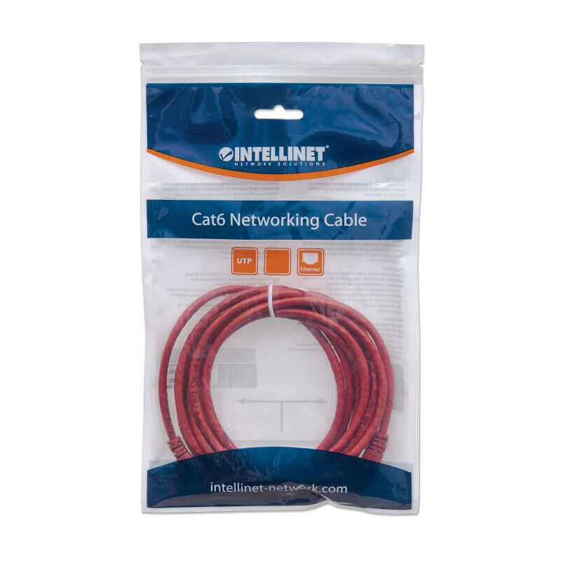 Cable De Red Rj45 U Utp Cat6 1.00m Protector De Pestaña Rojo