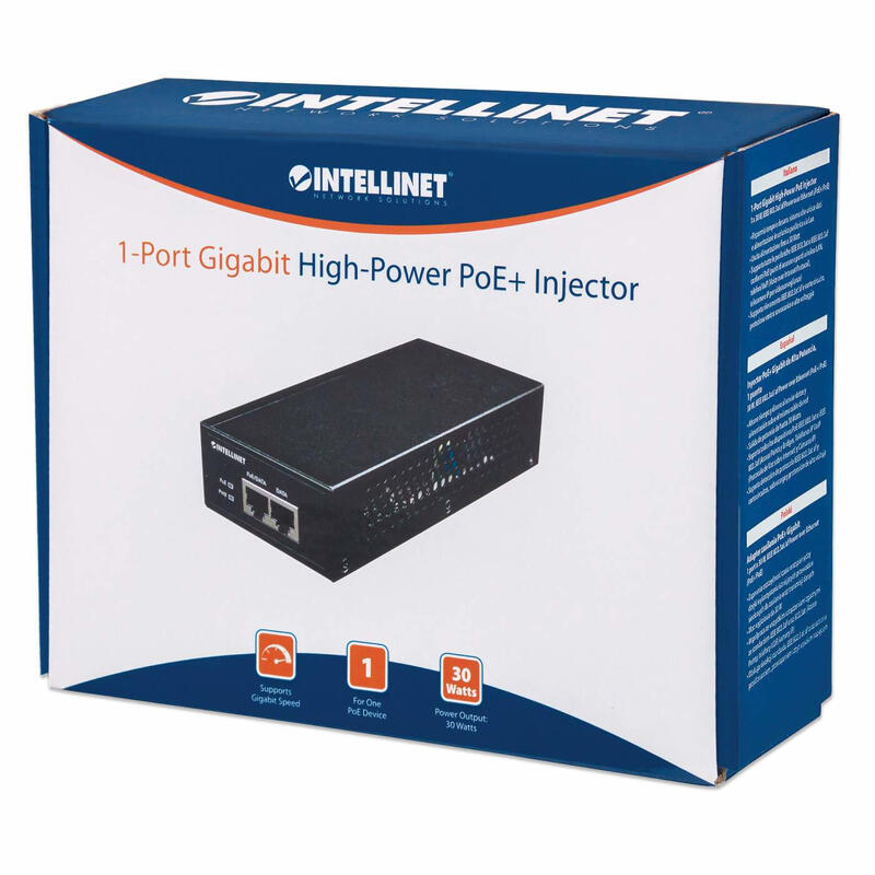 Intellinet Inyector Poe + 1 Puerto Gigabit 30w Negro