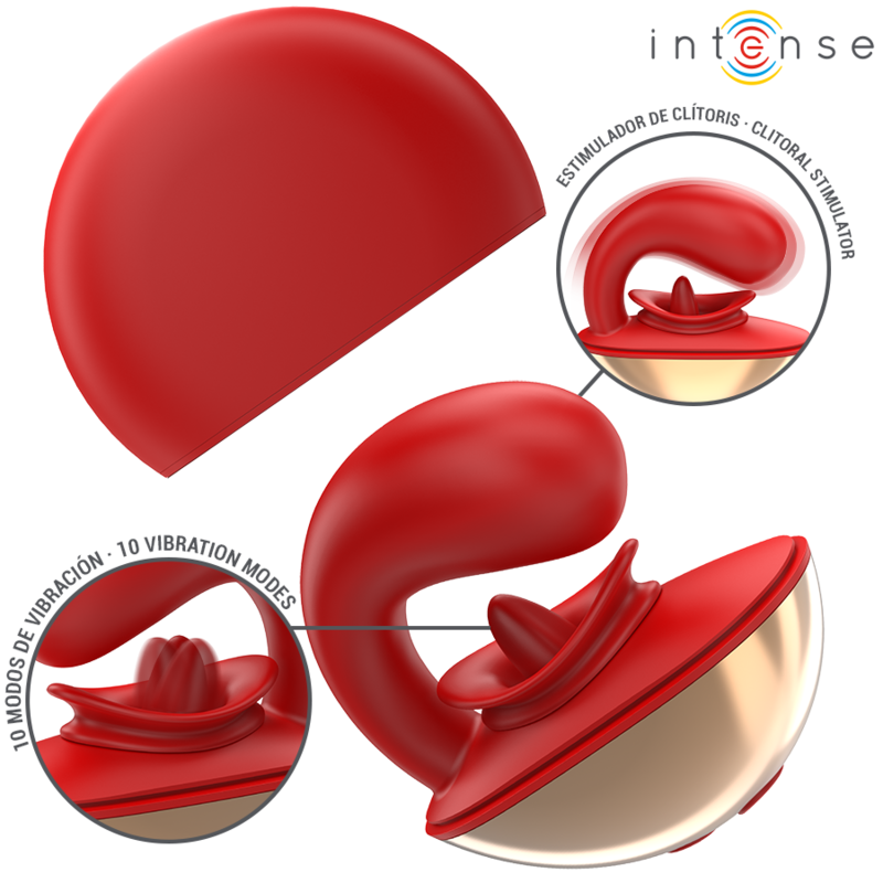 Intense - Mariah Vibrador & Estimulador En Forma De U 10 Vibraciones Rojo