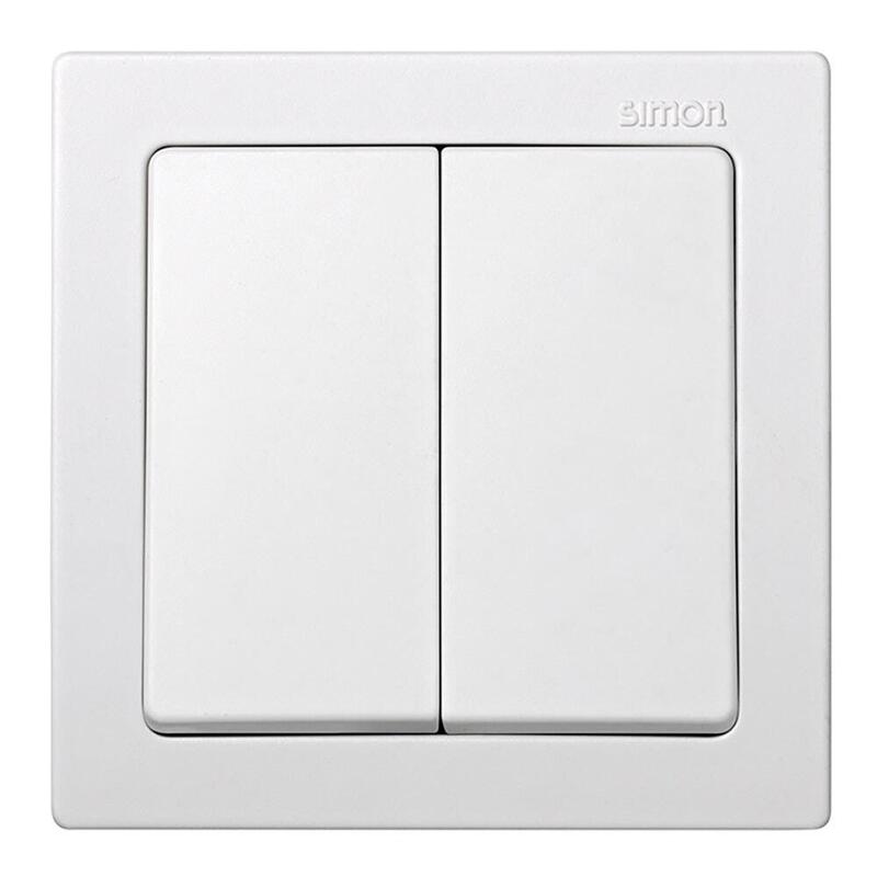 Interruptor Doble, Superficie, 10ax 250v~, Ip20, Serie Simon73 Loft, Blanco, Retractilado