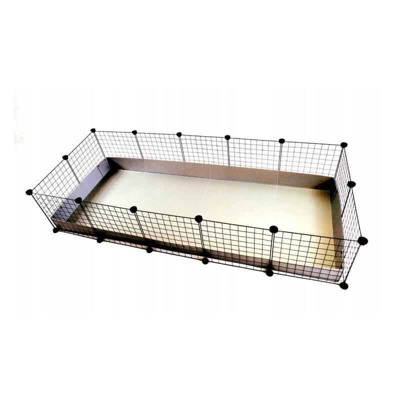 Jaula Modular C&C 5x2 Para Conejo, Cerdo Y Erizo, Plateado