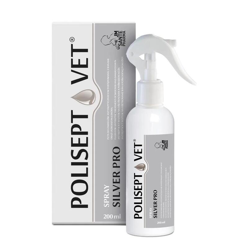 Jm Sante Polisept Vet Spray Silver Pro - Solución Para Heridas Para Perros Y Gatos 200 Ml