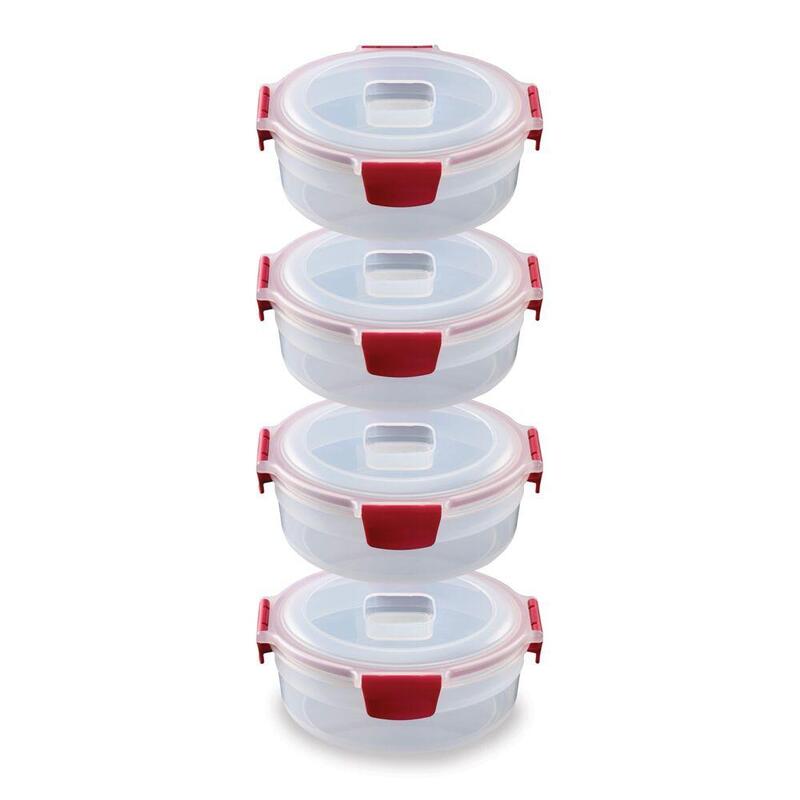 Joseph Joseph Nest Lock 4-Piece Red 1l Round Food Container Set