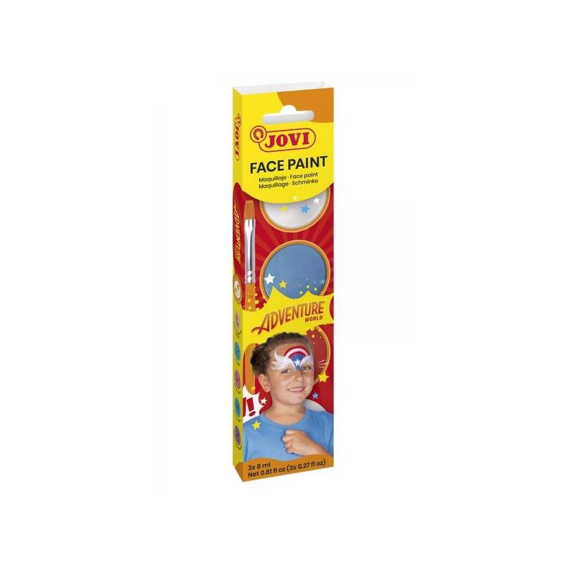 Jovi Adventure Estuche De 3 Botes 8ml Maquillaje Crema + Accesorios - Hipoalergenico - Facil Aplicacion - Base Grasa -