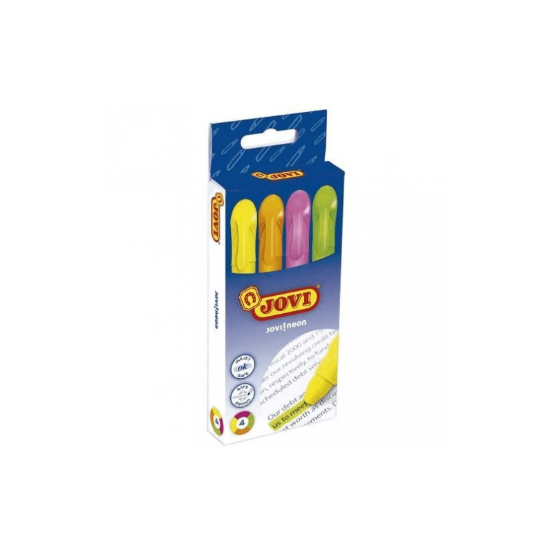 Jovi Estuche 4 Marcadores Fluorescentes Jovi!Neon De Gel En Stick 140mm C/Surtidos