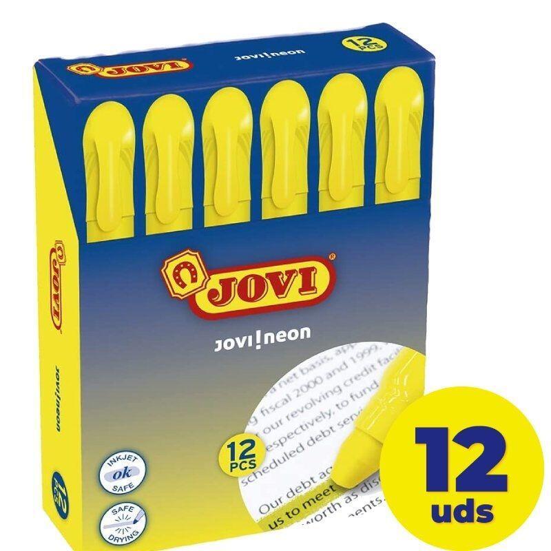 Jovi Marcador Fluorescente Jovi!Neon De Gel En Stick 140mm Amarillo -12u-