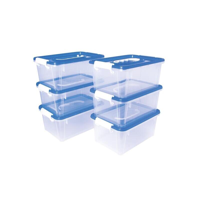 Jovi Pack De 6 Baules Para Almacenaje Escolar - Transparente - Ideal Para Material Escolar Y Juguetes - Facil De Apilar