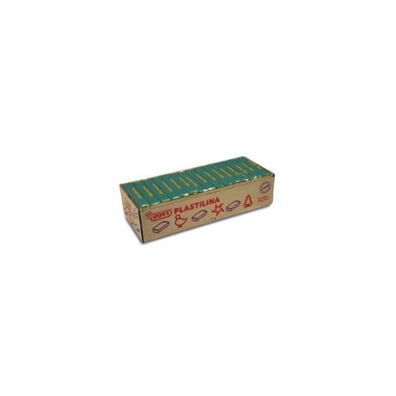 Jovi Plastilina Unicolor En Pastillas De 350gr Verde Oscuro -Caja De 15u-