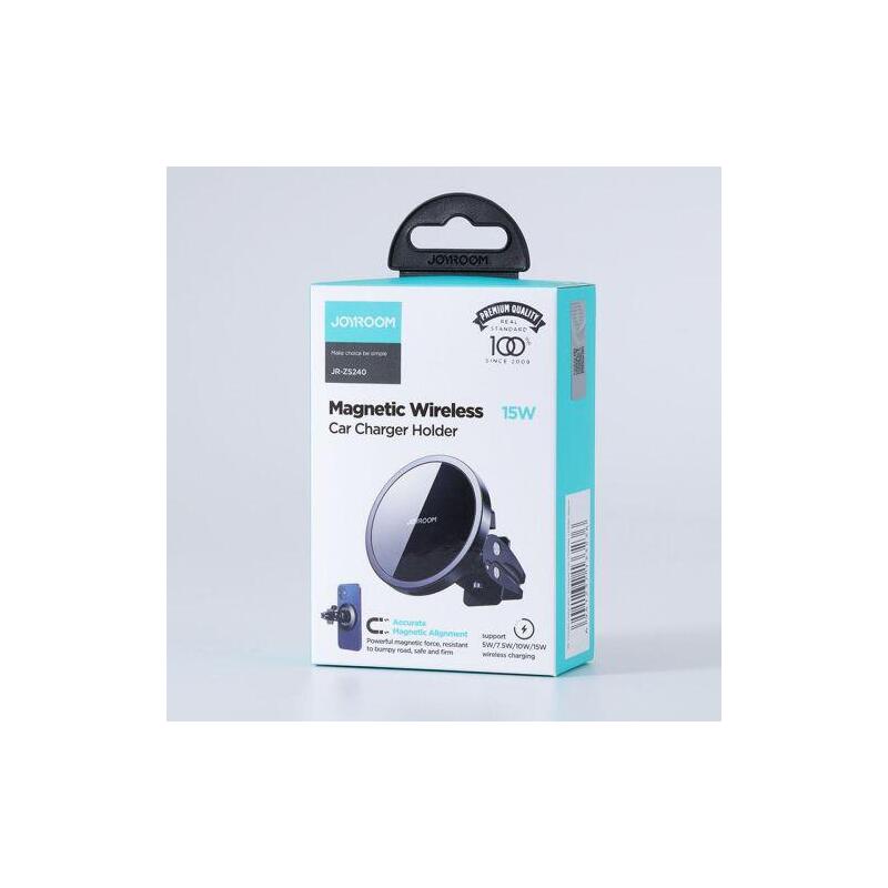 Joyroom Car Mount Wireless Charger Magsafe Clamp Holder (Air Outlet Verison) 4.5-6.7 Inch, 15w, Black (Jr-Zs240-Air)