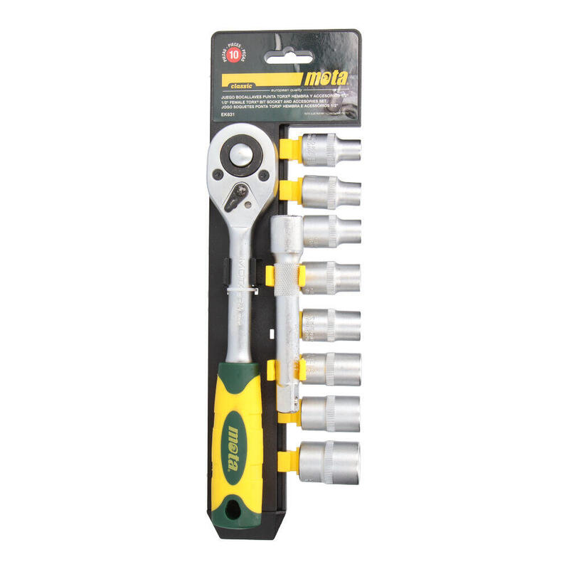 Juego Bocallaves Punta Torx Hembra 1/2" 10pcs. Ek631 Mota