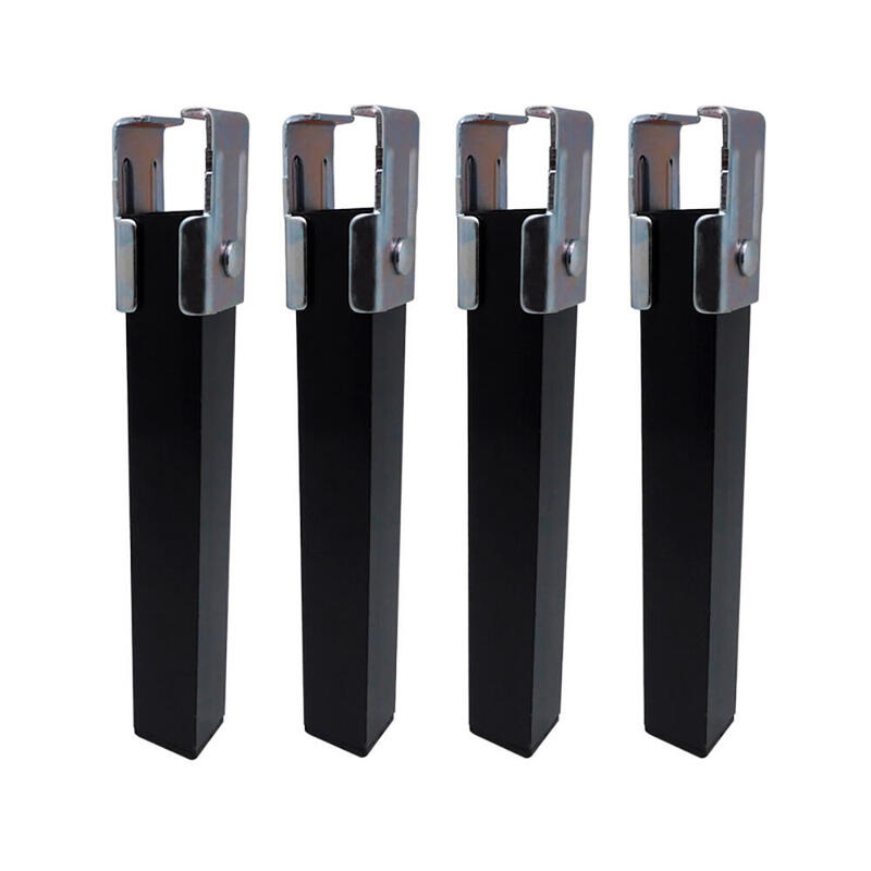 Juego De 4 Patas De Somier Pt25 30x30x255mm Sin Rueda, Negro 96400 Micel